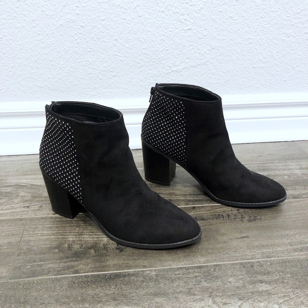 🆕 NWT Steve Madden black glitter rhinestone sparkle chunky heel booties